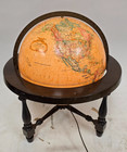Replogle 12  Diameter Rotating Globe World Premier Series Wood Stand W  Light