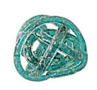 Large Art Glass Infinity Twisted Rope Knot Sculpture Paperweight Speckled Teal