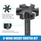 Spoilboard Surfacing Router Bit 1 2  Shank 2  Cutting Dia  6-wings Planing Bit