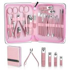 18pcs Manicure Pedicure Nail Care Kit Stainless Steel Grooming Set Travel Case 