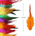 120pcs Saddle Hackle Rooster Feathers 4-6 Inches Colorful Bulk Chicke