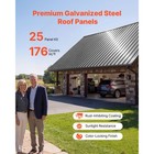 Uimoso Metal Roof Panels Set  25 Pieces  176 Sq Ft  Galvanized Steel With Screws