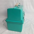 Vintage Plastic Thermos Lunch Box Pail Teal Retro Mcm Canada Euc Storage Travel