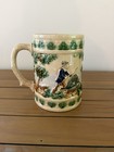 Antique German Pottery Hunting Scene Beer Stein Relief Deer Hunter Mug 6   