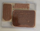 Stampin  Up  3 Piece Wood Mount Red Rubber Stamp Set Christmas Carolers 2004 New