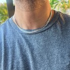 Mens Real 925 Sterling Silver Italy Flat Cuban Link Chain Necklace 6mm 18-24 