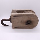 Antique Wooden Pulley Single Wood Rope Rustic Barn Hay  Vintage Farmhouse Decor 
