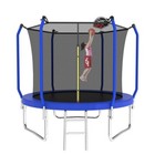 10ft Trampoline W  Basketball Hoop Safety Enclosure Net Outdoor Jumping Fun Blue