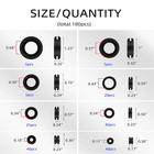 180 Pcs Assorted Rubber Grommet Kit Rubber Grommet Assortment Kit Sizes 7 8  5 8