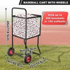 Large Softball Caddy Ball Holder Sports Baseball Cart With Wheels 300 Baseballs