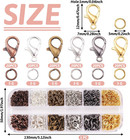 Pandahall 6 Colors Jewelry Finding Kits With 5mm Open Jump Rings   12x6mm Lobste