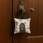 Caroline s Treasures Black Tan Bloodhound Coffee Bar Square Fabric Ornament
