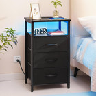 Night Stand With Charging Station  Led White Nightstand For Dorm