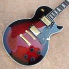 In Stock 6-string Black Rim Transparent Red Custom Electric Guitar Ships Fromusa