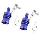2 Pcs S Blue Exhaust Roar Maker Pipe Turbo Blow Valve Whistle Muffler Car Auto
