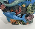 Vintage Swimming Mermaid With Sea Animals Figurine Plate Ocean Dolphins