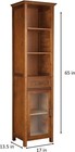 Oak Finish Wooden Linen Tower Storage Cabinet Tall Organizer Bathroom Towel Door
