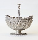 Antique S Kirk And Son Co Repousse 925 1000 Sterling Silver Footed Sugar Basket