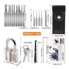 1set Lock Picking Kit Tubular Lock Picking Training Set Waterproof Metal 