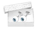 Silver-tone Mens Cuff Links Blue Eyes Design Mens Cufflinks