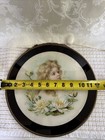Antique Victorian Flue Cover Girl Child   Water Lilies Lg 12    Lithograph W Chain