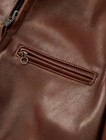 Waxed Natural Pebbled Cowhide Brown Caf   Leather Jacket   Brown Leather Jacket