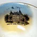 Rushville  Illinois Il Antique Webster School Souvenir China Dish Candy Bowl