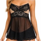 Sheer Lace Babydoll Cami Top Black Nude Xl Mesh Whimsigoth Y2k Flowy Romantic