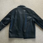 John Ashford Men   s Black Leather Button-front Jacket W  Pockets  L  42 