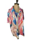 Cegolfs Size 3xl Ladies Plus Size Artsy Print Collared Golf Shirt