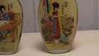 Vintage Chinese Snuff Bottles With Picture Of Four Beauties  Pair In A Lined Box