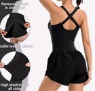 Women s Sz Medium Workout Romper Jumpsuit -padded Bras Sleeveless One Piece New