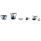Vintage Delft Blue Miniature Tea Set 7 Pc Dollhouse Holland Windmill Handpainted