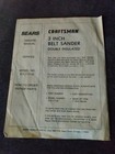 Sears Craftsman 3 Inch Belt Sander Model 315 117130 Owners Manual 1986 Vintage