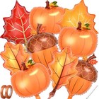 9pcs Fall Thanksgiving Balloons     Premium Foil Pumpkin Maple Leaf Style-1