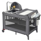 Portable Playpen Bassinet Changing Grey