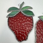 2 Pairs Of Strawberries  Stained Glass Suncatchers