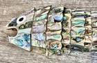 Mexican Silver Mosaic Abalone Shell Inlay Fish Bottle Opener 14-1 2    Perfect 