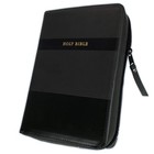Kjv Large Print Zippered Organizer Bible   - Indexed Leathertouch Cover  black gr