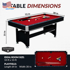 6 Ft  Spartan Pool Table With Table Tennis Conversion Top In Black Finish