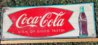 Vintage Rare Coca-cola Fishtail Metal Sign    sign Of Good Taste    1960   s