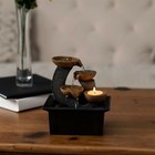 Tabletop Water Fountain Indoor Waterfall 3 Tier Candle Holder Soothing Sound