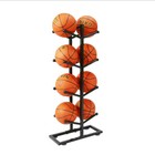 4 Layer Double-sided Basketball Storage Rack 8 Balls Organizer Holder Rack Black