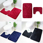 2 Piece Bathroom Rug Washable Bath Mat Set Memory Foam Toilet U-shaped Non Slip