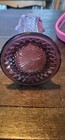 Purple Glass Vase Swirl Pattern Glossy Finish Ruffled Rim Decorative