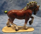 Hagen Renaker Miniature  Clydesdale Draft Horse On Base  Retired   3127  Us Made