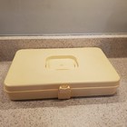Vintage Sewing Thread Box Spools Bobbins Case Wilson Wil-hold Ceramic Thimbles