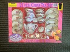 Vintage Child s 21 Piece Porcelain China Tea Set Orig Box Floral Rose Pattern  
