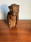 Antique 30s Hubley Cast Iron Sitting Monkey Doorstop Rare Original Paint 1930s