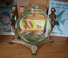 Vintage Old Antique Art Deco Aquarium Bronze Fish Bowl Stand   Vaseline Fishbowl